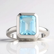 Bague en argent et Topaze bleu ciel (MONOSONO COLLECTION)
