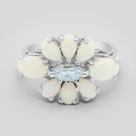 Anello in argento con Opale Bianco