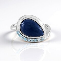 Anello in argento con Opale Blu