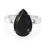 Black Spinel Silver Ring