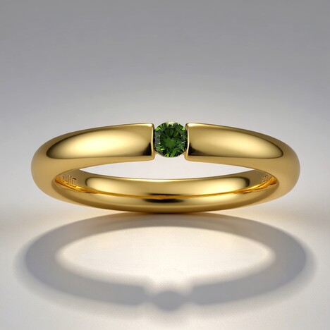 Bague en or et Diamant VS1 vert (Annette)