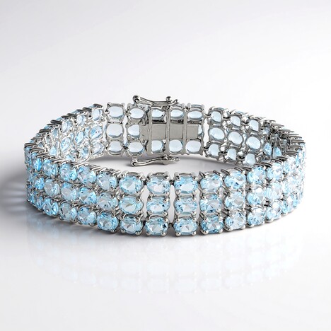 Bracciale in argento con Topazio Blu Cielo