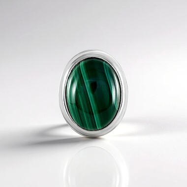 Pendentif en argent et Malachite (MONOSONO COLLECTION)