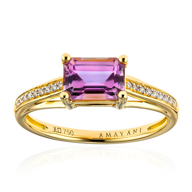 Pinkfarbener Diaspor-Goldring (AMAYANI)