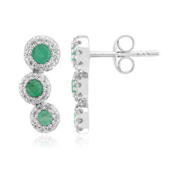 Brazilian Emerald Silver Earrings