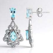Sky Blue Topaz Silver Earrings