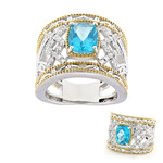 Anello in argento con Topazio Blu Paraiba (Gems en Vogue)