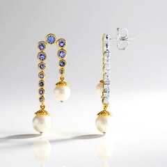 Orecchini in argento con Tanzanite (Gems en Vogue)