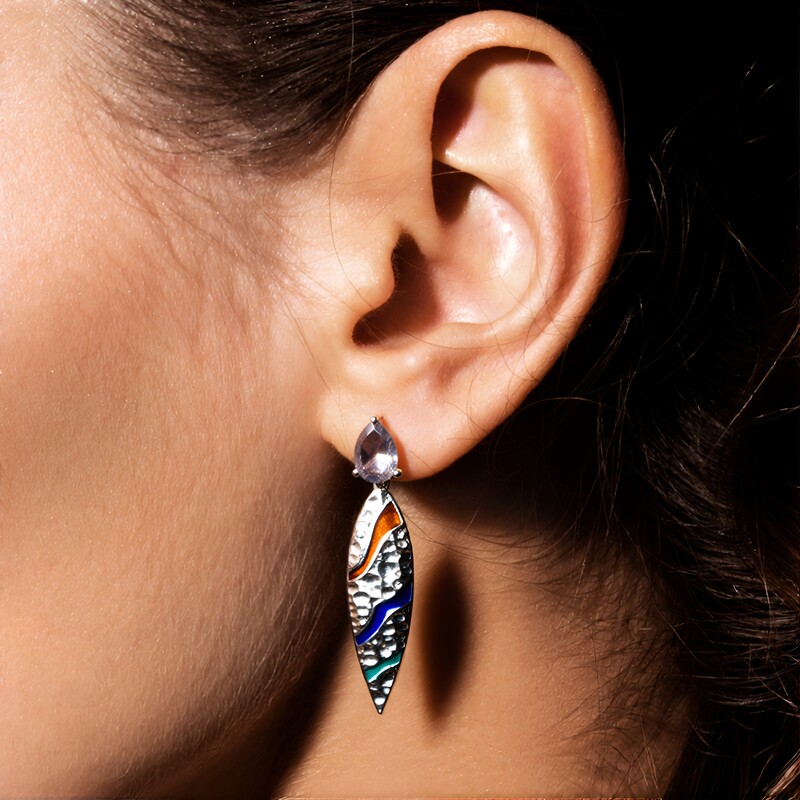 Pendientes en plata con Labradorita (SAELOCANA)