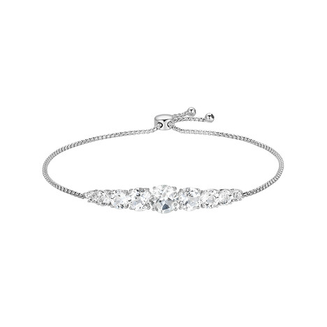 White Topaz Silver Bracelet