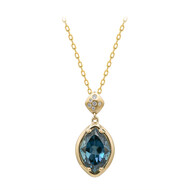 Naszyjnik ze złota - Topaz niebieski London Blue (CIRARI)