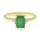 Anello placcato in oro con Smeraldo Bahia