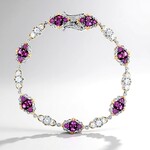Bracelet en argent et Grenat magenta (Gems en Vogue)