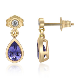 10K AAA Tanzanite Gold Earrings