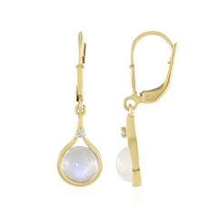 Pendientes en plata con Piedra de Luna arcoíris (KM by Juwelo)