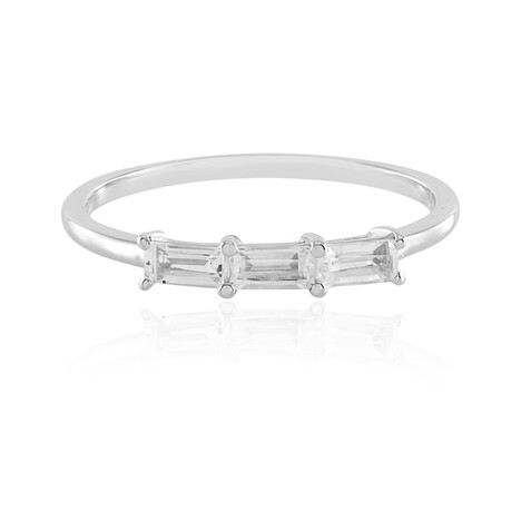 Weißer Topas-Silberring