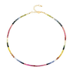 Zilveren halsketting met saffieren