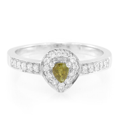 Anello placcato in platino con Tormalina Cuprian