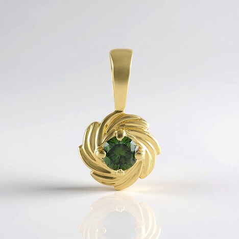Ciondolo in oro con Diamante Verde I2