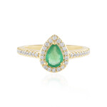 Russischer Smaragd-Silberring (Adela Silber)