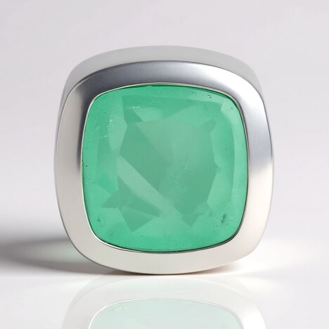 Ciondolo in argento con Quarzo verde pastello (MONOSONO COLLECTION)