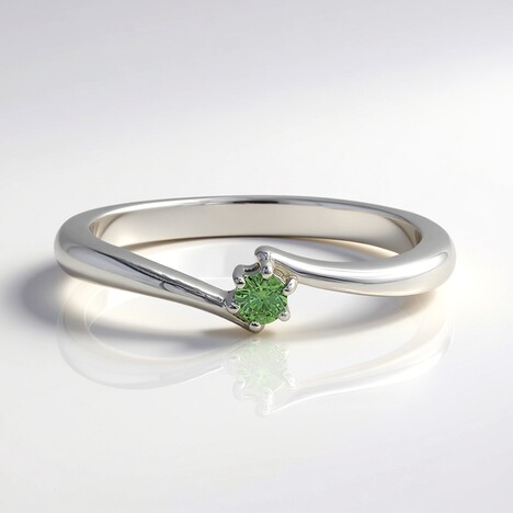Anello in argento con Demantoide del Madagascar (John Ferry)