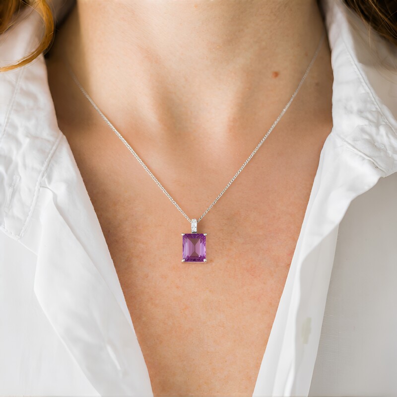 Lavendel-Amethyst-Silberanhänger
