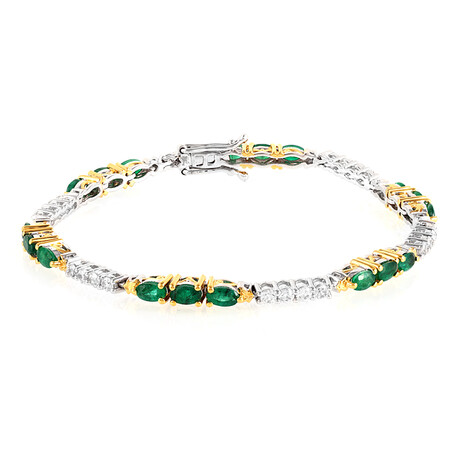 Sambia-Smaragd-Silberarmband (Gems en Vogue)