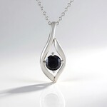 Collier en argent et Diamant noir