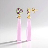 Zilveren oorbellen met Lavendel Chalcedonen (KM by Juwelo)