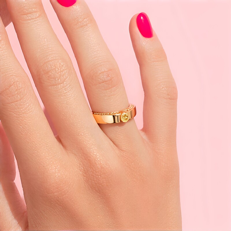 Anillo en oro con Diamante rosa de Francia de Argyle SI1 (Annette)