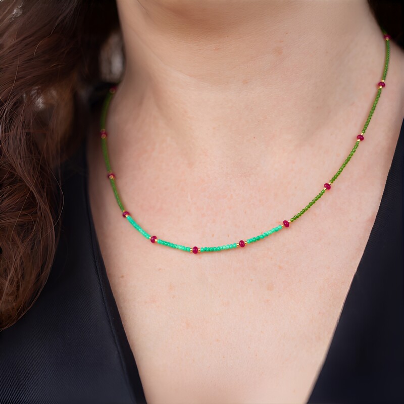 Collana in argento con Quarzo Ciliegia (Riya)