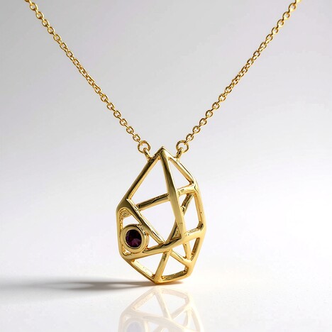 Collana in argento con Rodolite