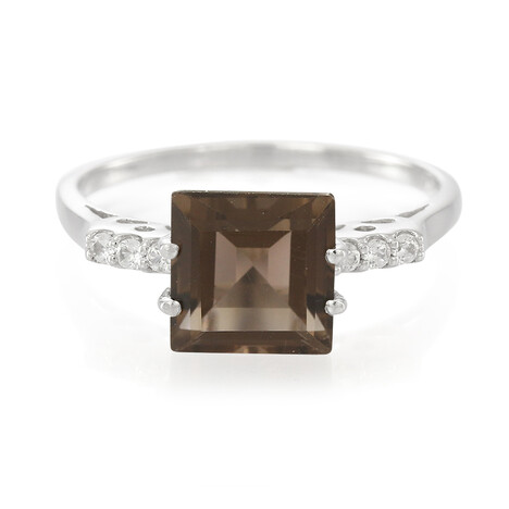 Bague en argent et Quartz fumé