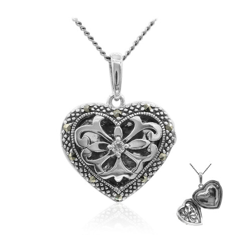 Collana in argento con Topazio Bianco