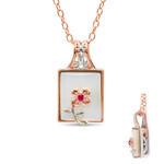 Zilveren halsketting met een parelmoer (Gems en Vogue)