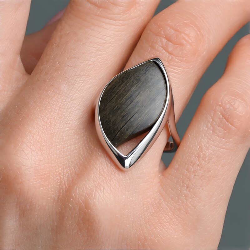 Mooreiche-Silberring (dagen)