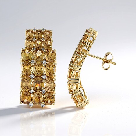 Orecchini in oro con Zircone Champagne (de Melo)