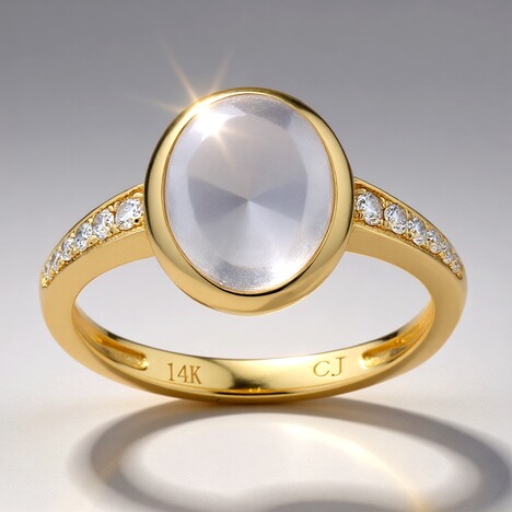 Anello in oro con Pietra di Luna Blu (CIRARI)