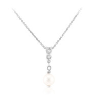 Collier en argent et Perle blanche de culture d'eau douce