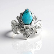 Anello in argento con Turchese Kingman Mohave Blu