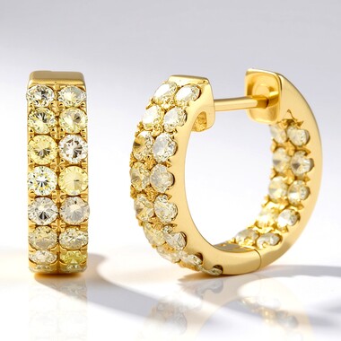 Gouden oorbellen met SI2 Fancy Diamanten (CIRARI)
