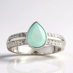 Anello in argento con Calcedonio Acqua