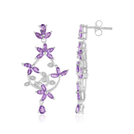 Sambia-Amethyst-Silberohrringe