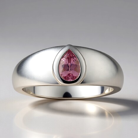 Bague en argent et Tourmaline rose du Brésil  (Pallanova)