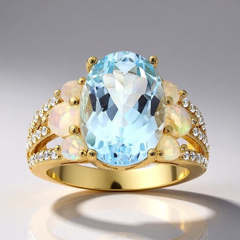 Anello in argento con Topazio Blu Cielo