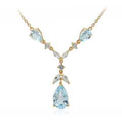 Collier en argent et Topaze bleu ciel