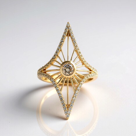 Anello in oro con Diamante Champagne (de Melo Gold)