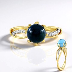 Anillo en plata con Topacio azul suizo (de Melo)
