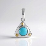 Ciondolo in argento con Opale Blu dell'Etiopia (Granulieren)